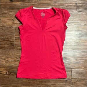 Nike Women's V-Neck Red Tee